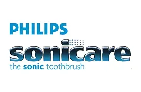 Philips Sonicare logo featuring the text “the sonic toothbrush” on a light background.