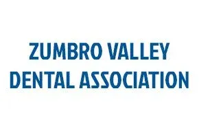 Blue text logo displaying “ZUMBRO VALLEY DENTAL ASSOCIATION” on a light background.